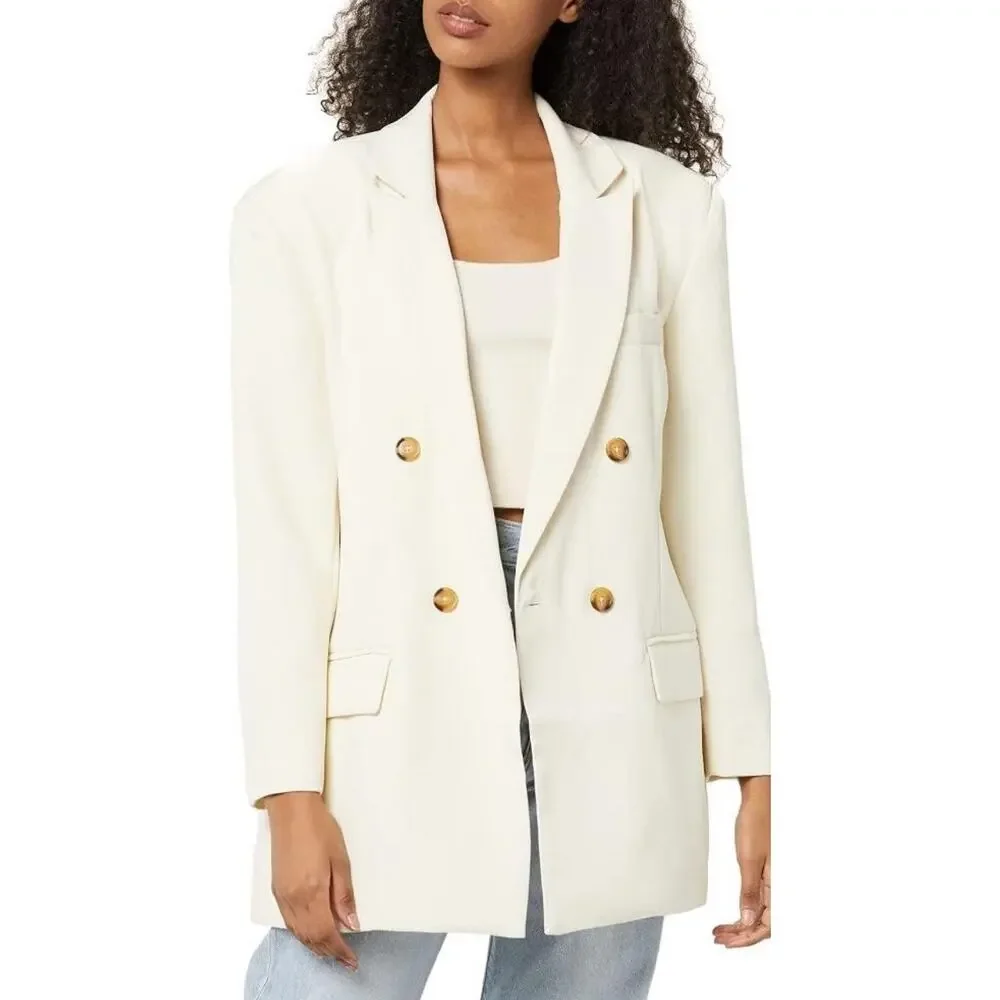 STEVE MADDEN Blazer Extra Large NWT Double Breasted Pristine Ivory Classic Work